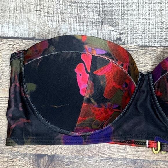 NEW Beach Riot Freemont Strapless Bustier Bikini Top in Flamingo SZ Small - Picture 4 of 7